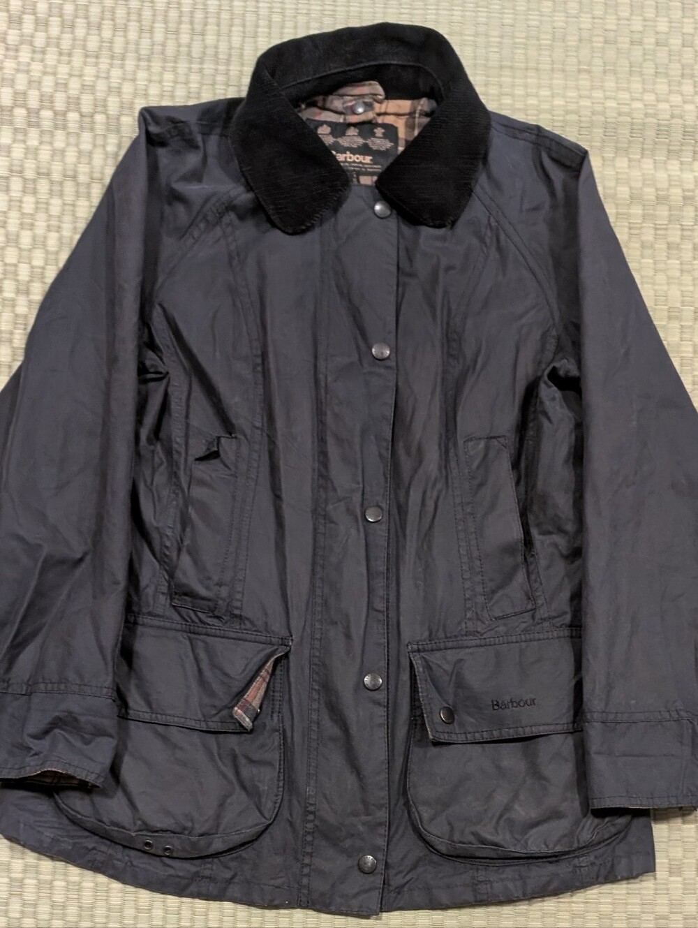 Barbour Beadnell Waxed Canvas Jacket Women's Size US 4 (UK 8)
